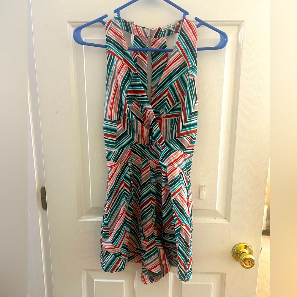 Charlotte Russe striped romper with button closure on back, size XS.